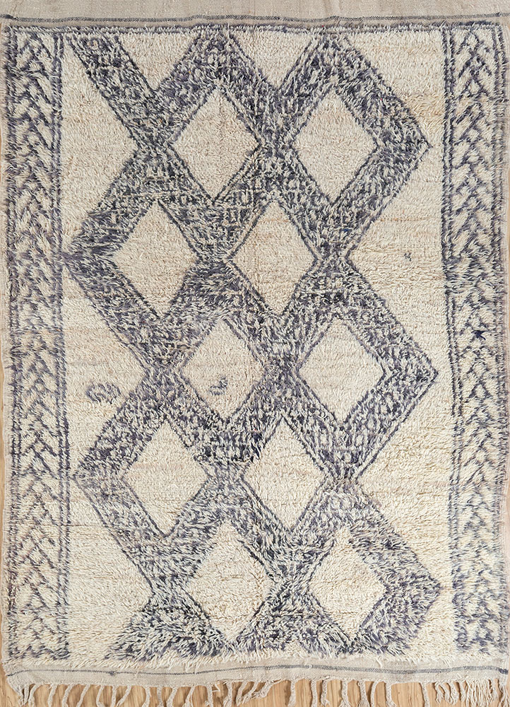 nuray beige and brown wool hand knotted Rug - HeadShot