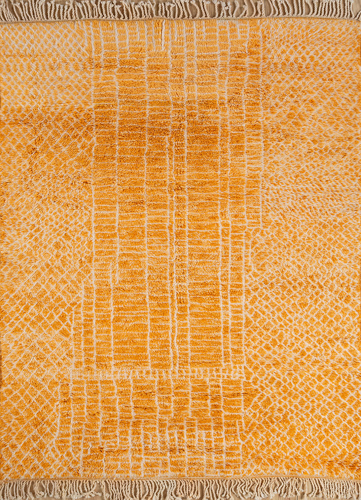 nuray red and orange wool hand knotted Rug - HeadShot