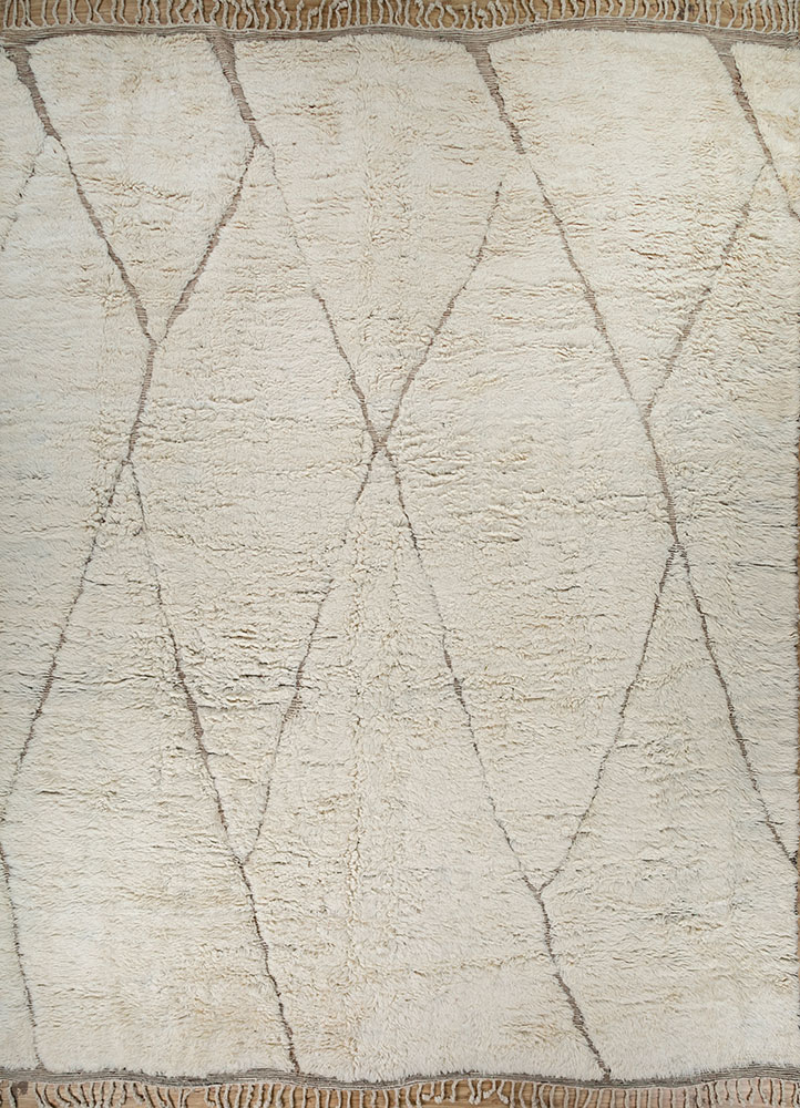 zuri ivory wool hand knotted Rug - HeadShot