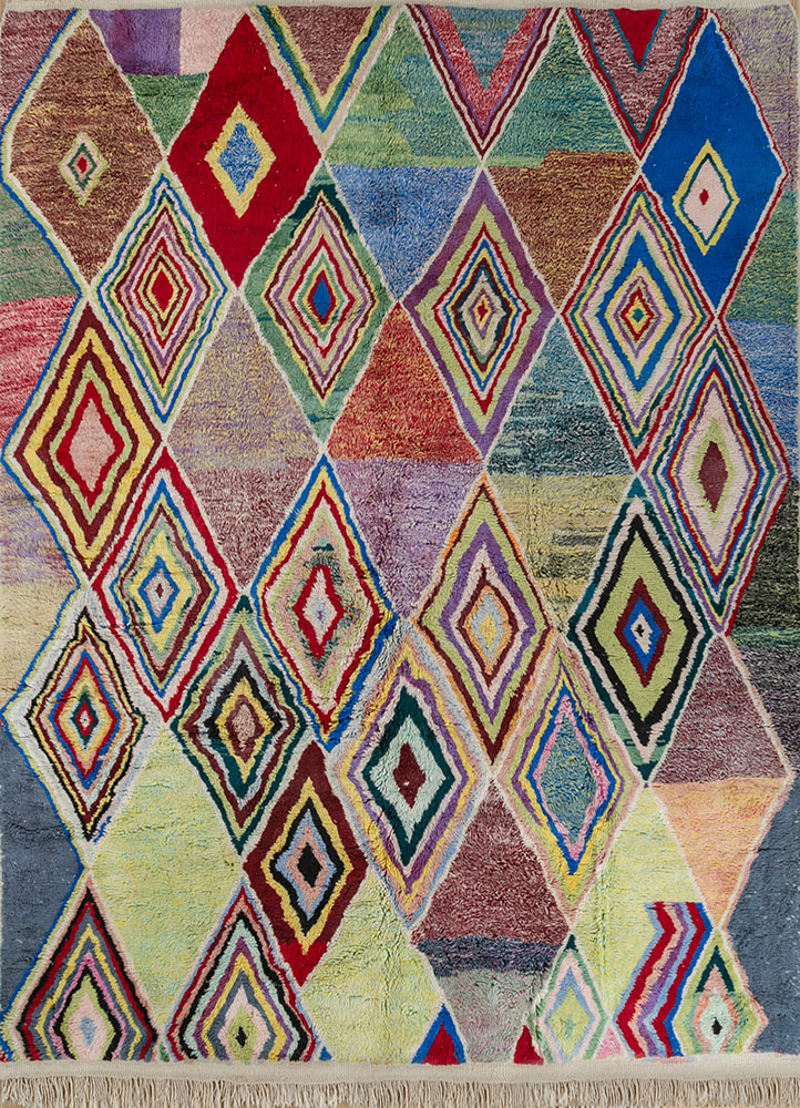 zuri multi wool hand knotted Rug - HeadShot