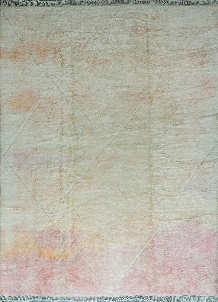 zuri ivory wool hand knotted Rug - HeadShot