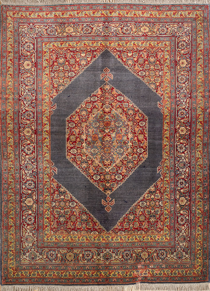 gulmarg blue wool hand knotted Rug - HeadShot