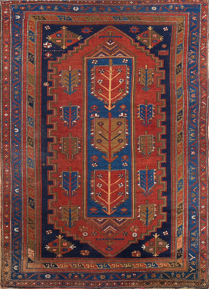 kiaan red and orange wool hand knotted Rug - HeadShot
