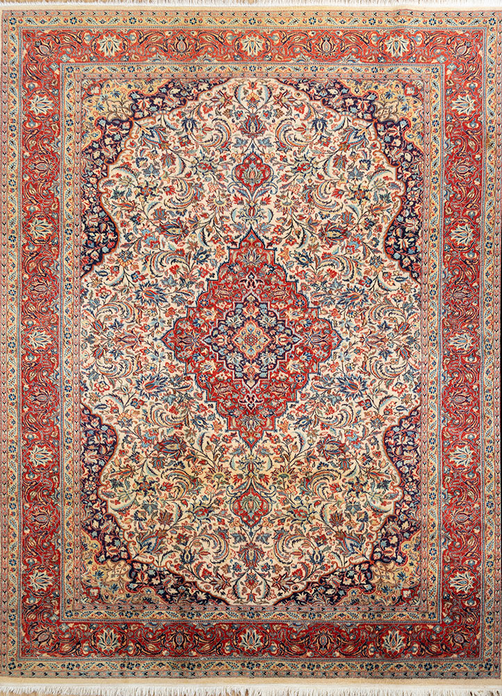 aalam gold wool hand knotted Rug - HeadShot