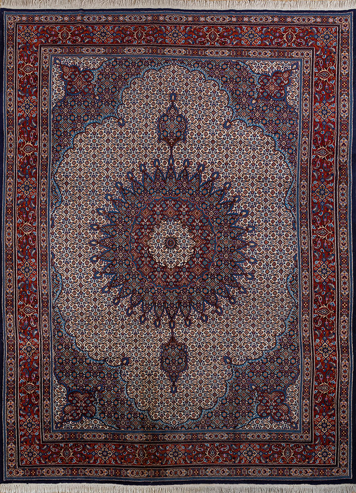 aalam gold wool hand knotted Rug - HeadShot