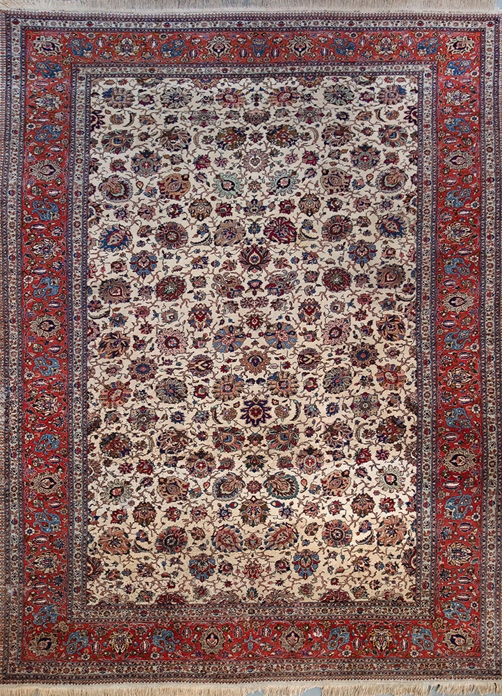 aalam gold wool hand knotted Rug - HeadShot