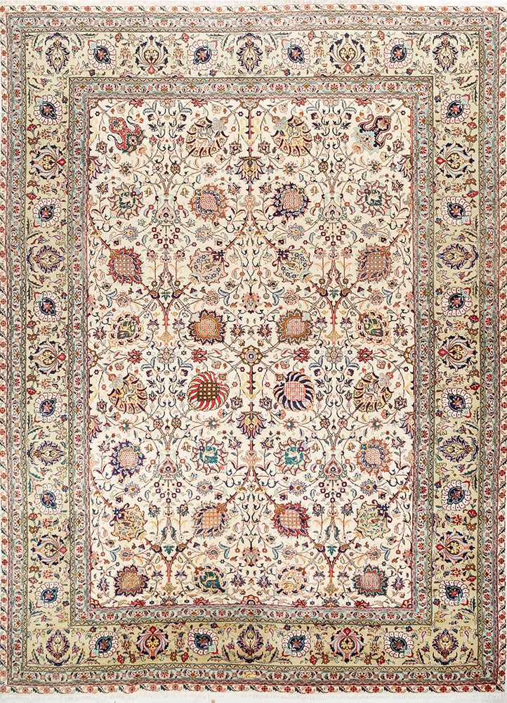aalam gold wool hand knotted Rug - HeadShot