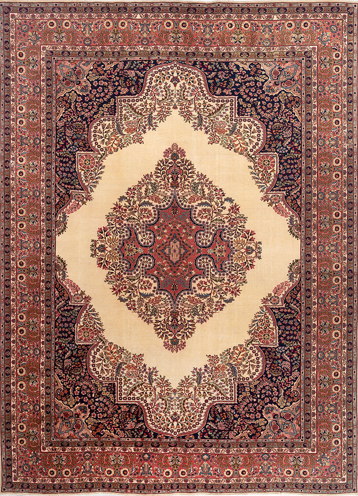 aalam gold wool hand knotted Rug - HeadShot
