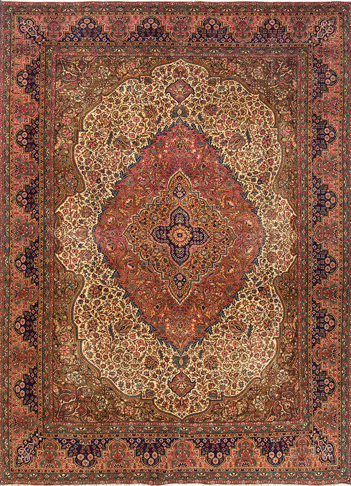 aalam gold wool hand knotted Rug - HeadShot