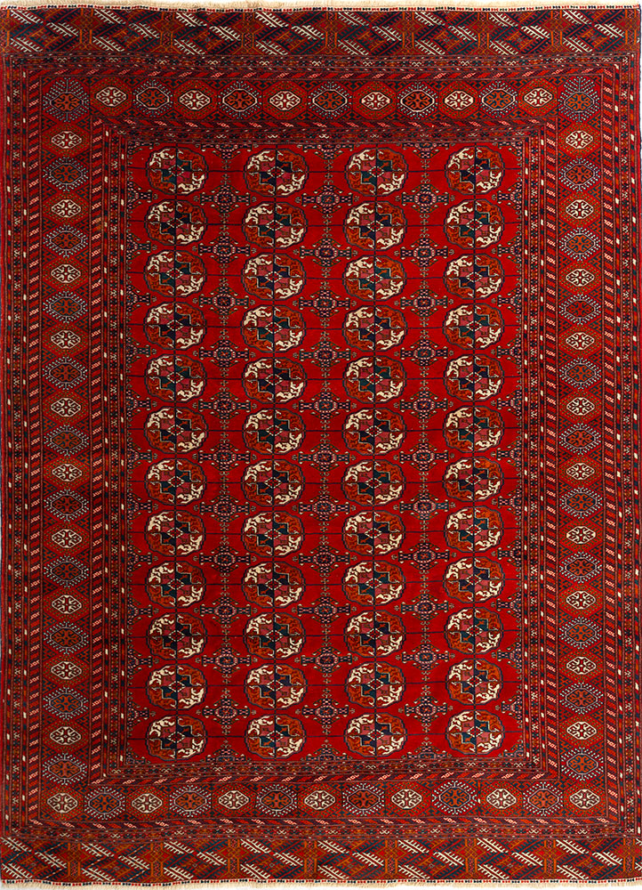 kiaan red and orange wool hand knotted Rug - HeadShot