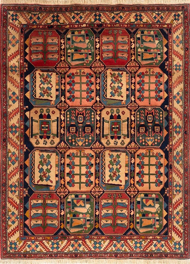 nuray gold wool hand knotted Rug - HeadShot