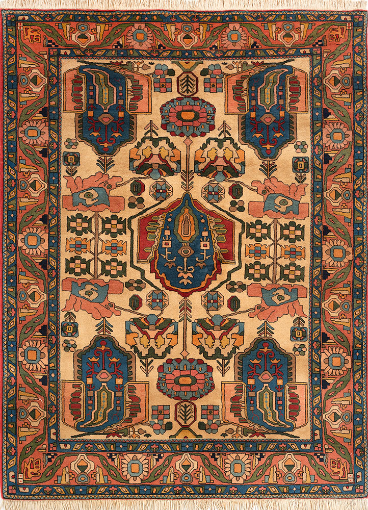 nuray gold wool hand knotted Rug - HeadShot