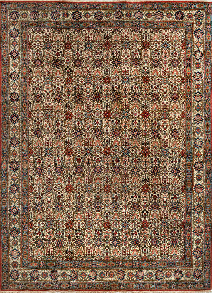 aalam gold wool hand knotted Rug - HeadShot