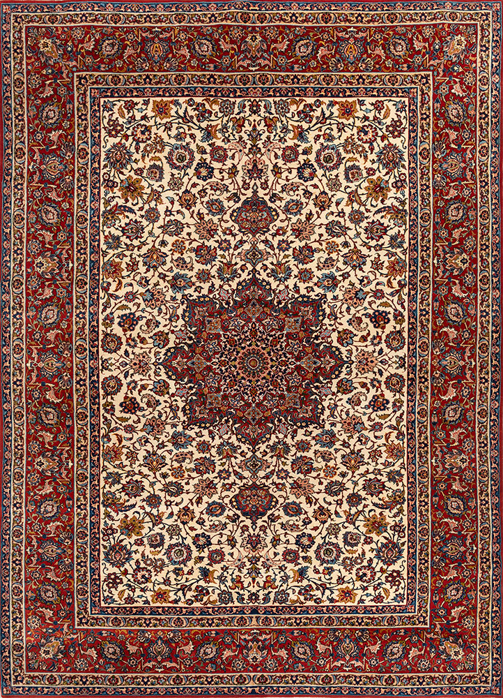 aalam gold wool hand knotted Rug - HeadShot