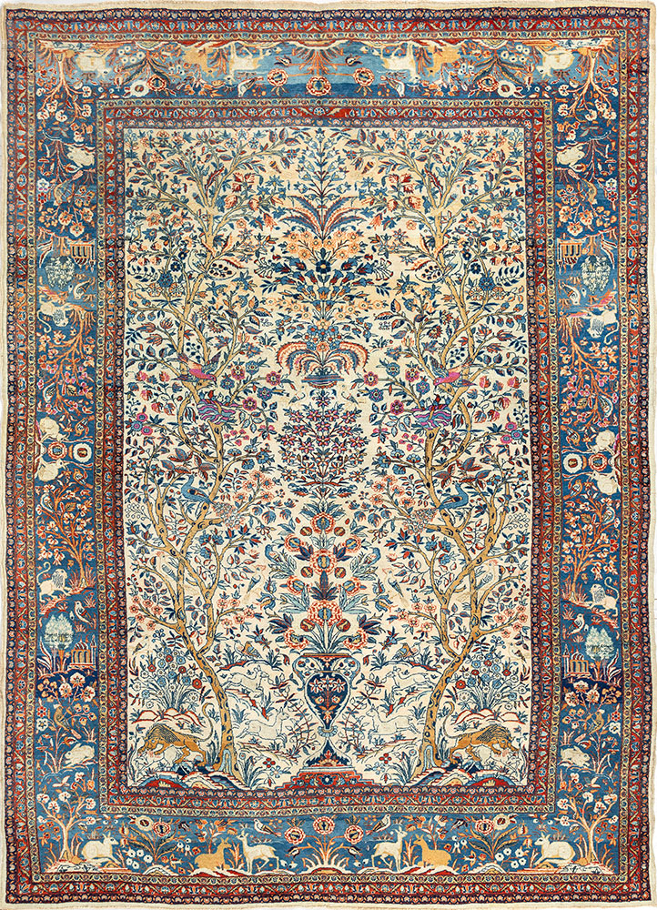 aalam gold wool hand knotted Rug - HeadShot