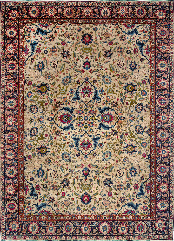 aalam gold wool hand knotted Rug - HeadShot