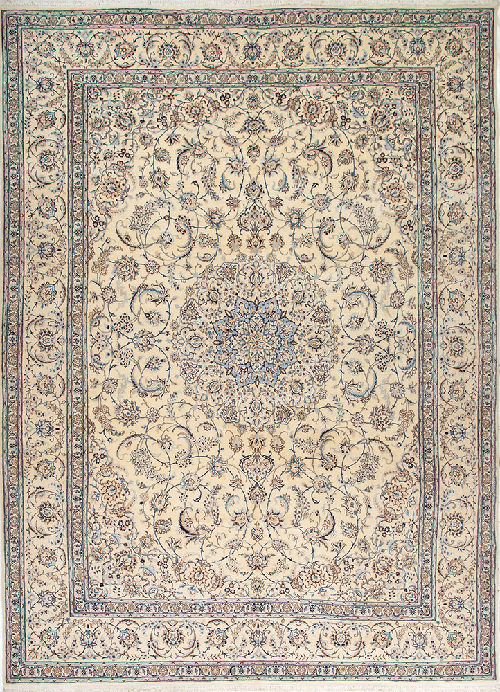 aalam ivory wool hand knotted Rug - HeadShot
