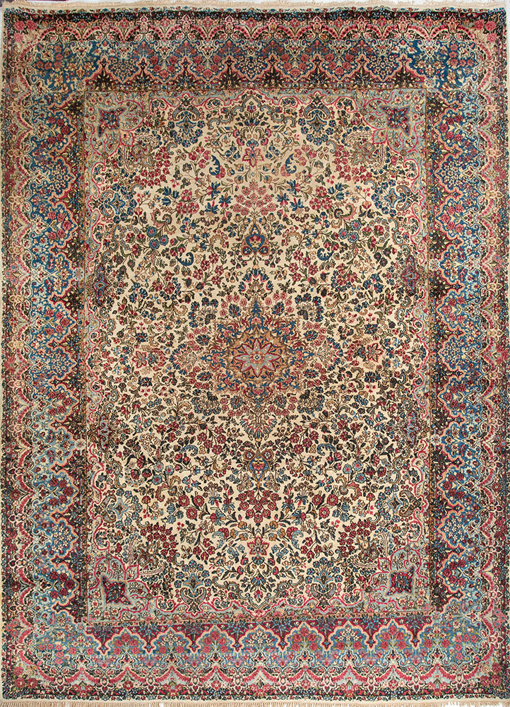 aalam gold wool hand knotted Rug - HeadShot