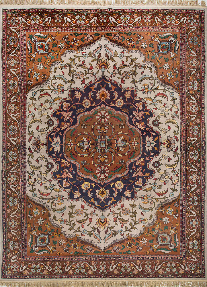 aalam grey and black wool hand knotted Rug - HeadShot