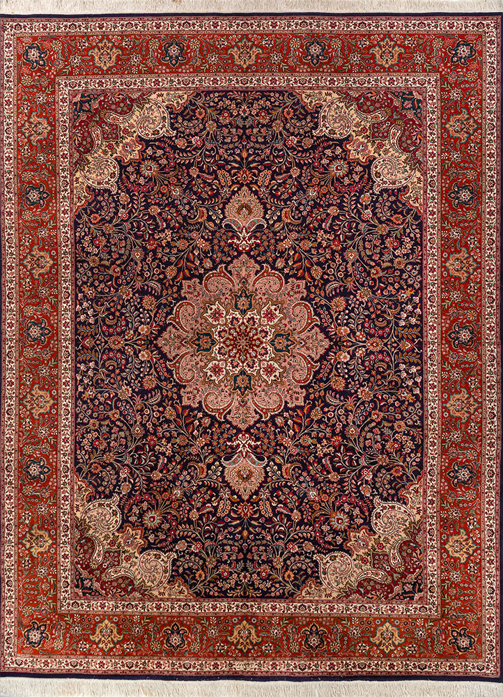 aalam gold wool hand knotted Rug - HeadShot
