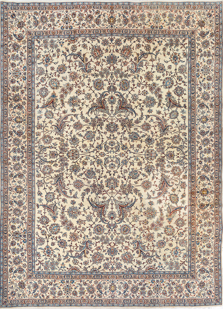 aalam gold wool hand knotted Rug - HeadShot