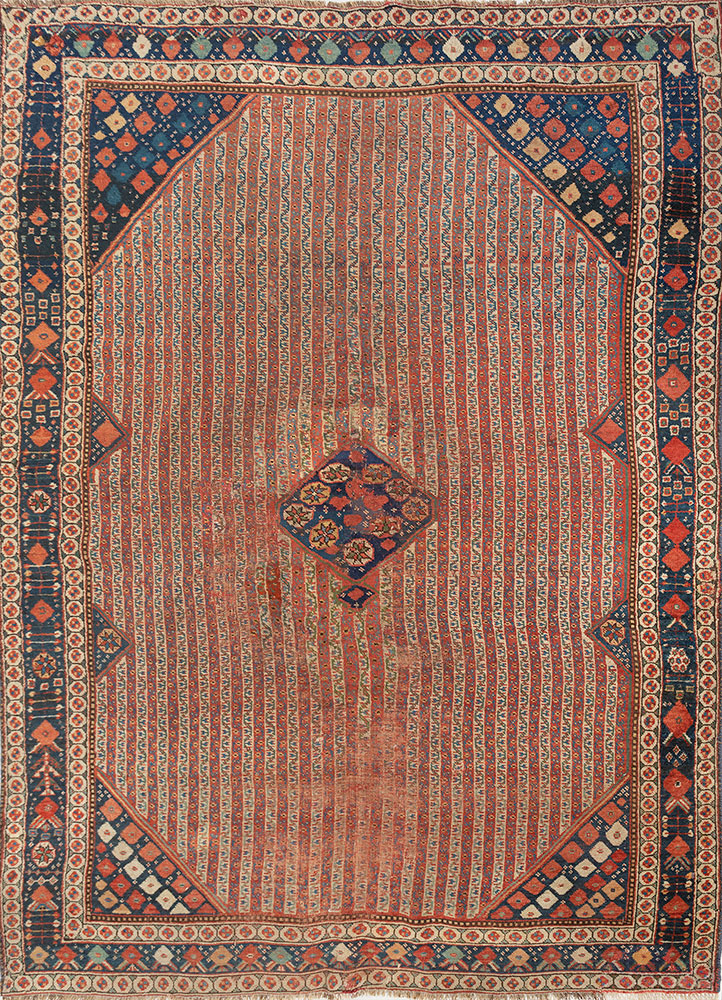 kiaan red and orange wool hand knotted Rug - HeadShot