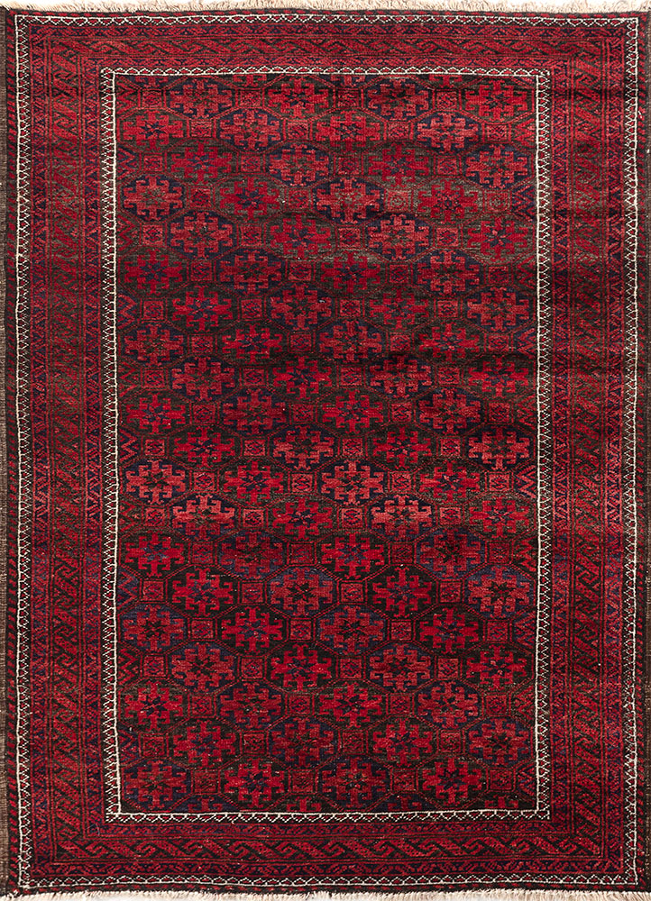 kiaan red and orange wool hand knotted Rug - HeadShot