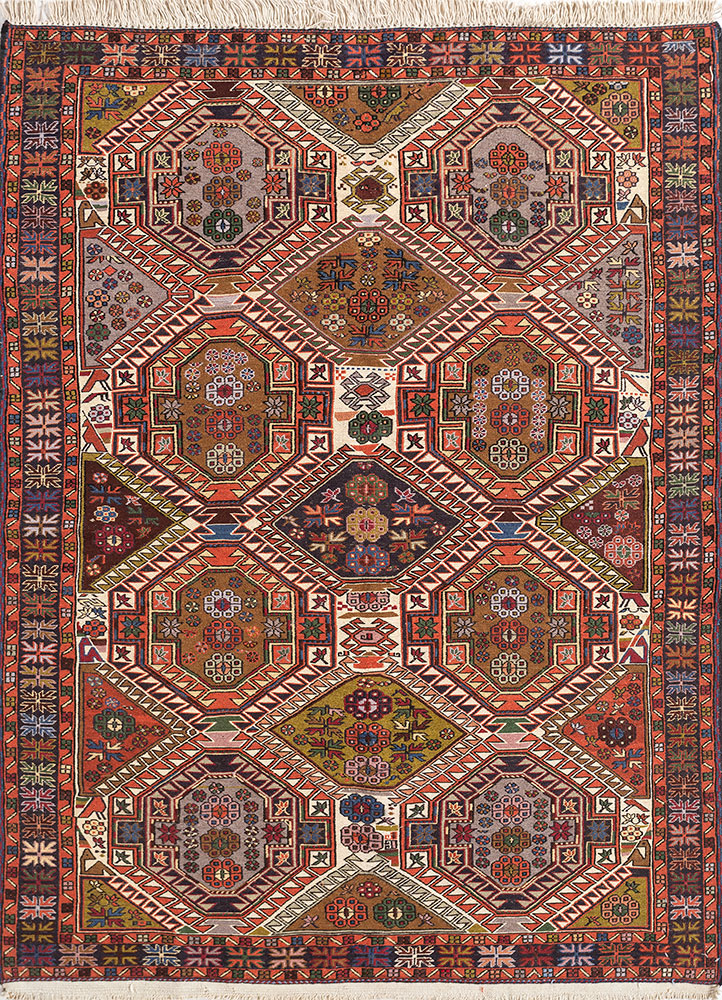 kiaan blue wool and silk hand knotted Rug - HeadShot