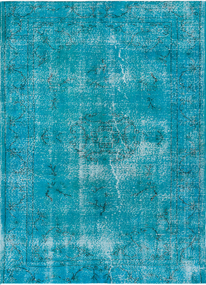 lacuna blue wool hand knotted Rug - HeadShot