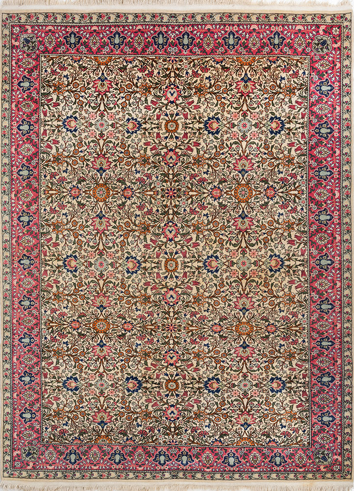 aalam blue wool hand knotted Rug - HeadShot