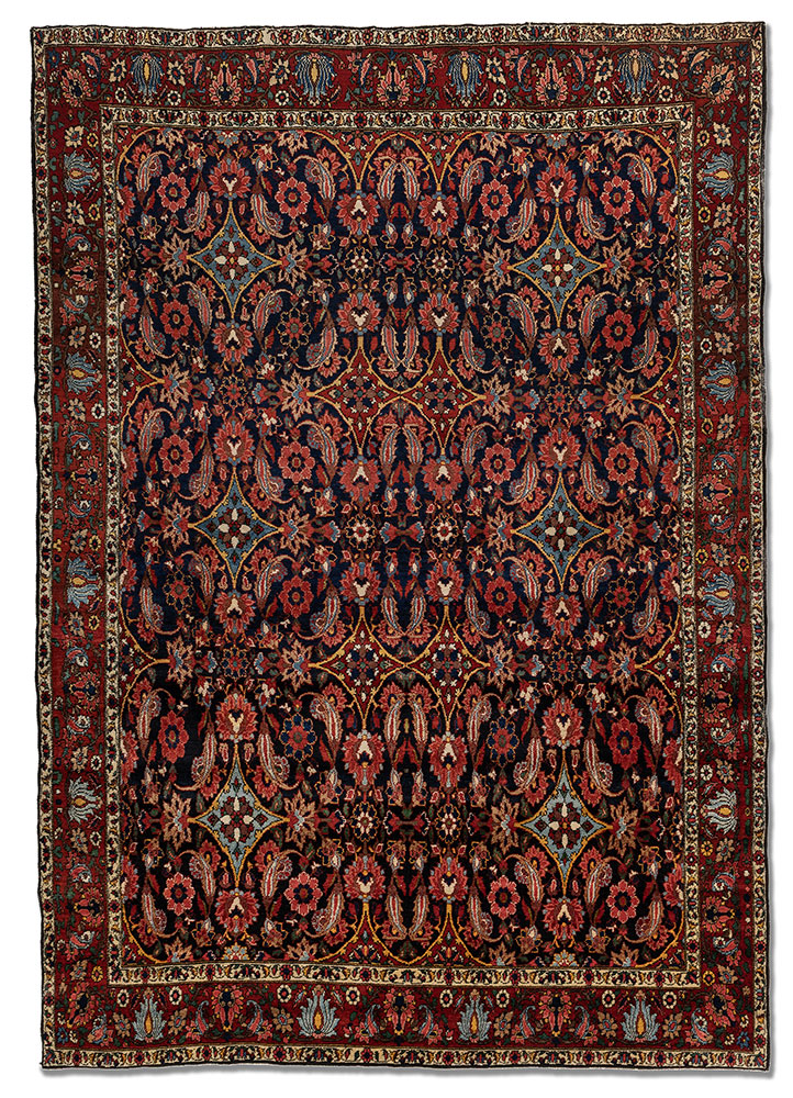 aalam pink and purple wool hand knotted Rug - HeadShot
