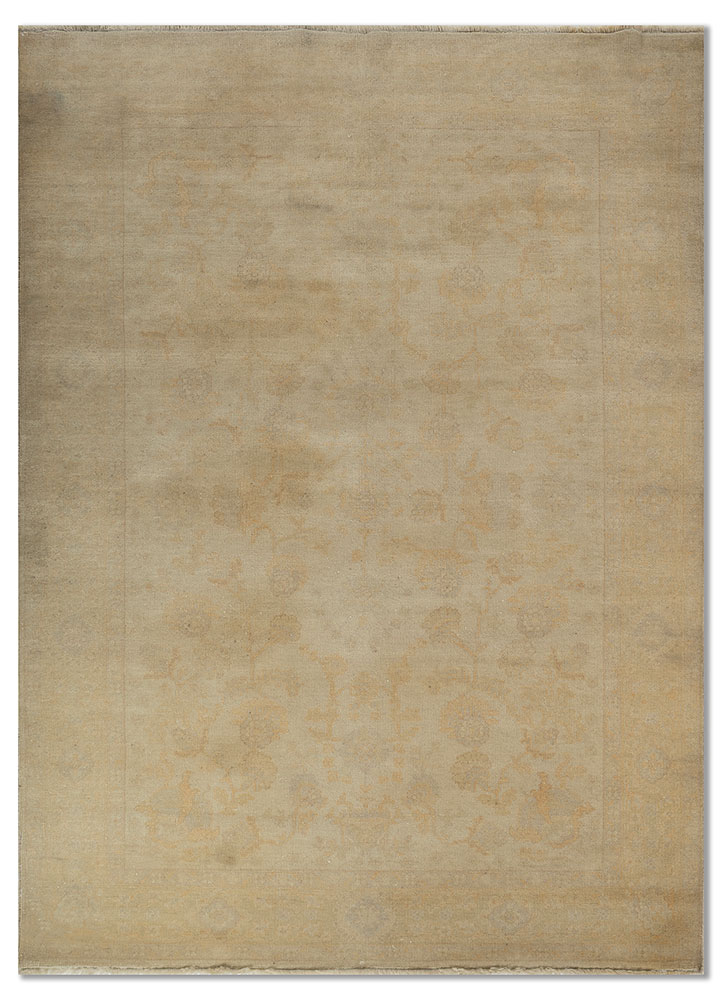 vintage blue wool hand knotted Rug - HeadShot