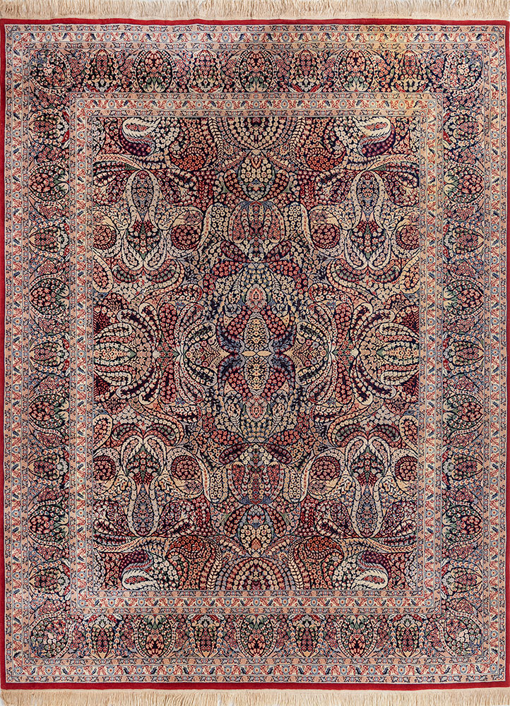 aalam ivory wool hand knotted Rug - HeadShot