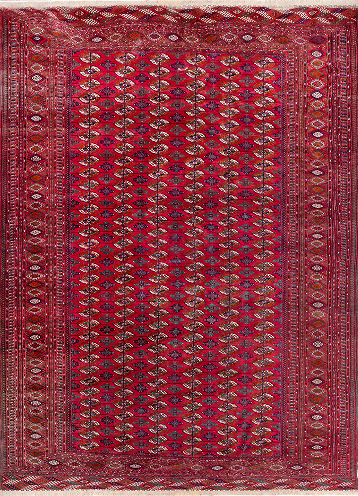 kiaan red and orange wool hand knotted Rug - HeadShot