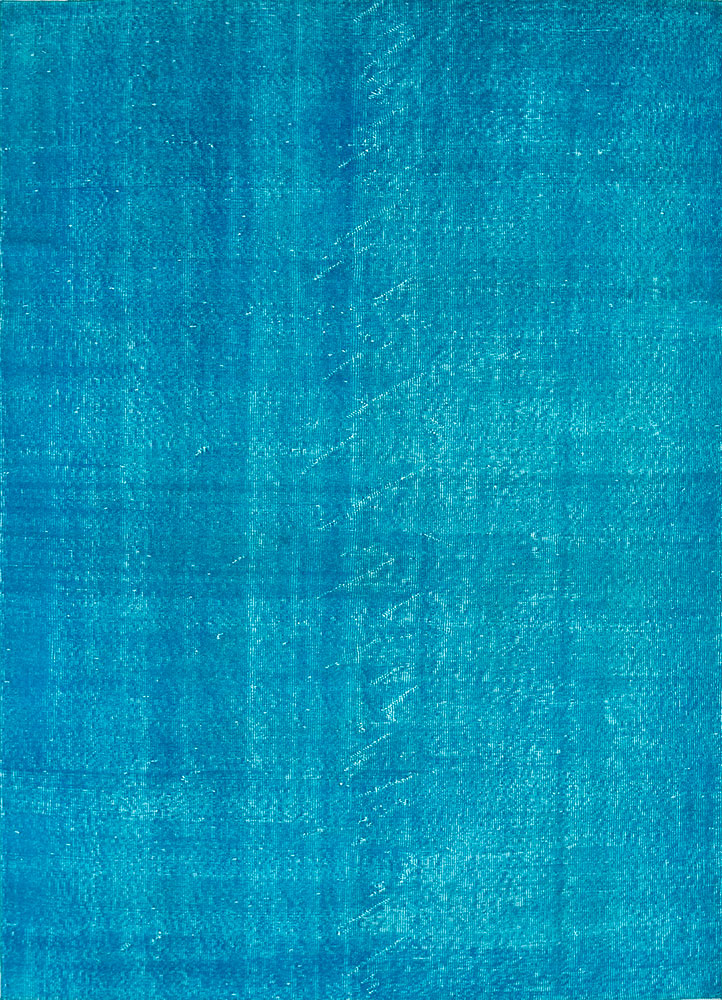 lacuna blue wool hand knotted Rug - HeadShot