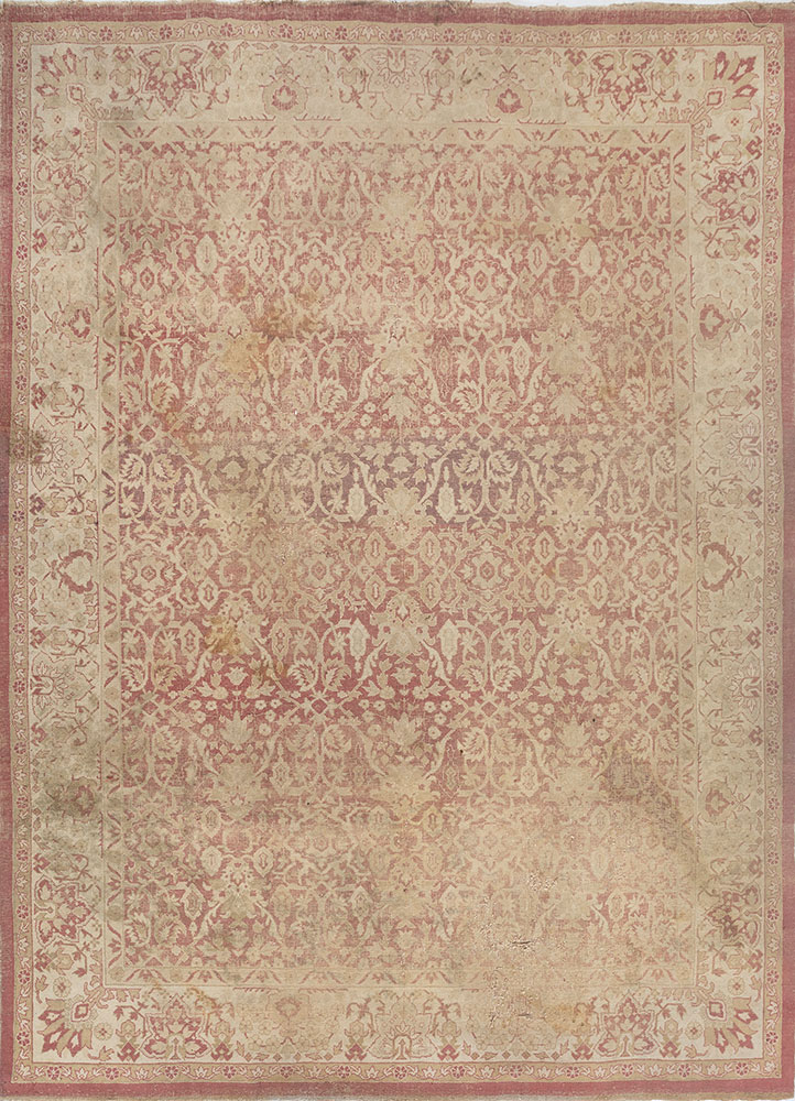 aalam green wool hand knotted Rug - HeadShot