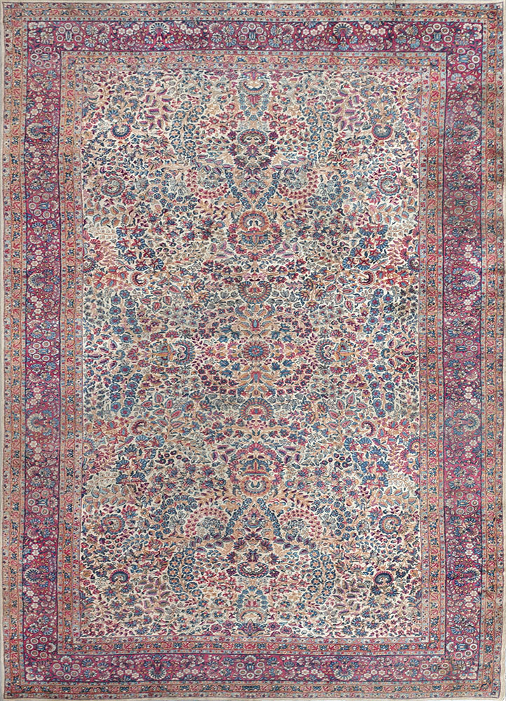 aalam gold wool hand knotted Rug - HeadShot