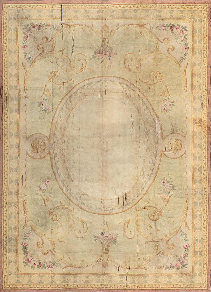 aalam gold wool hand knotted Rug - HeadShot