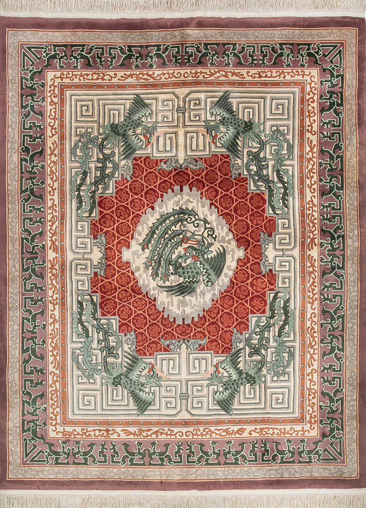 pechino ivory wool hand knotted Rug - HeadShot