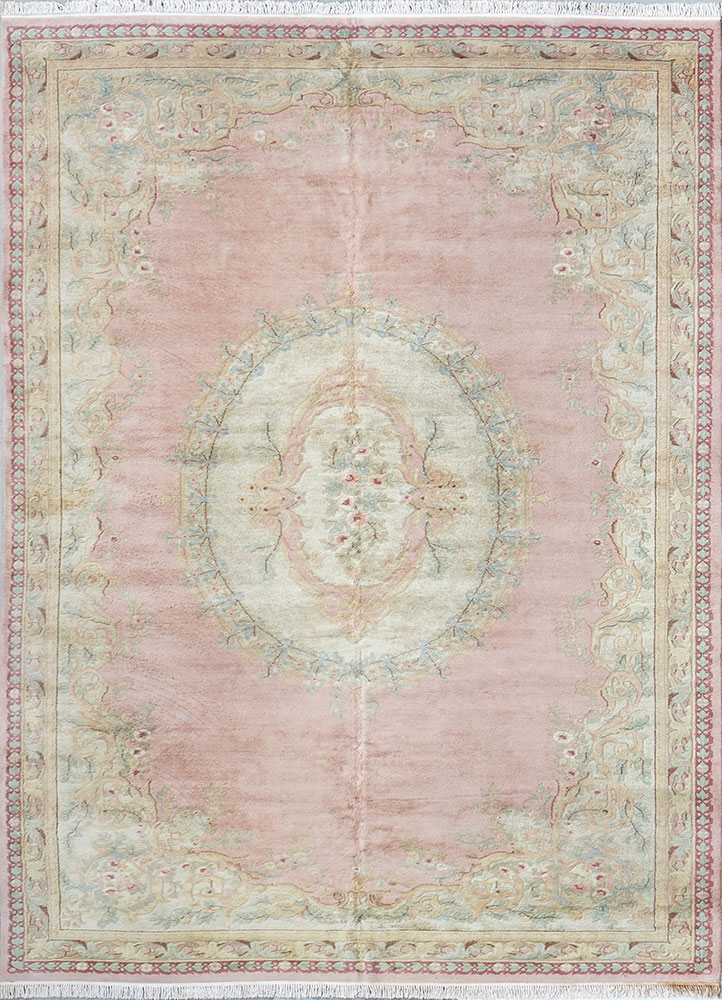 aalam red and orange wool hand knotted Rug - HeadShot