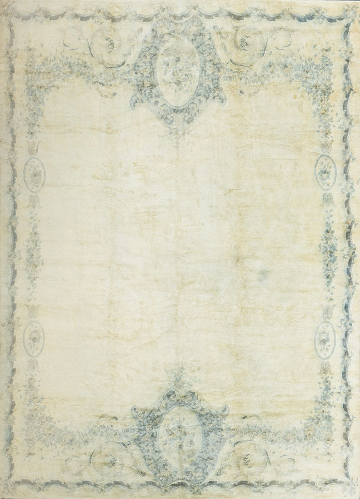 aalam gold wool hand knotted Rug - HeadShot