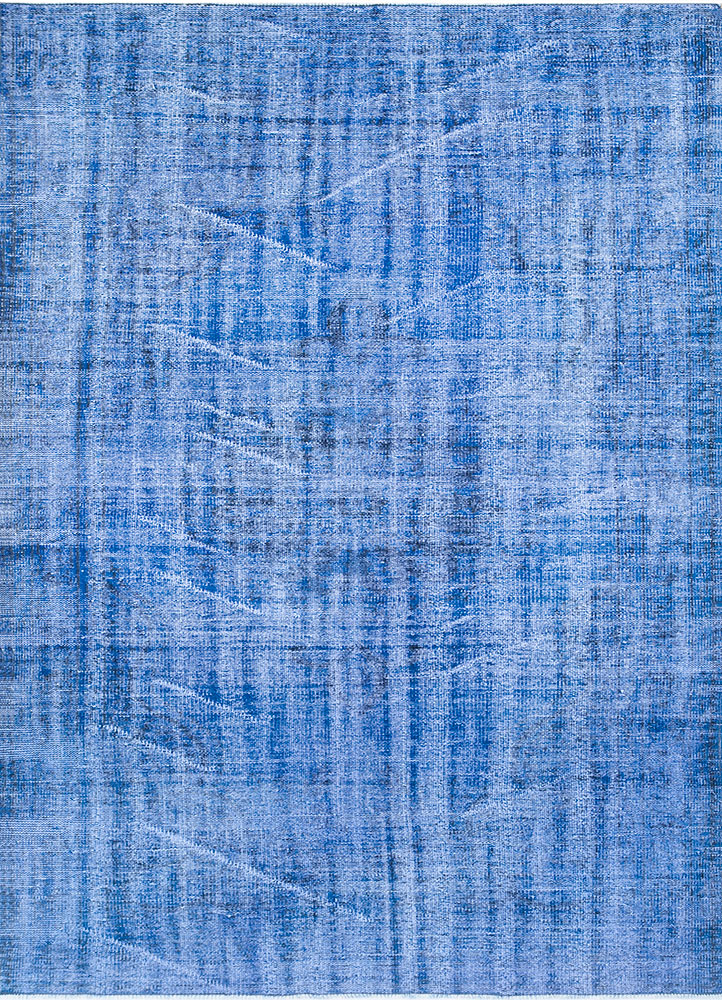 lacuna blue wool hand knotted Rug - HeadShot