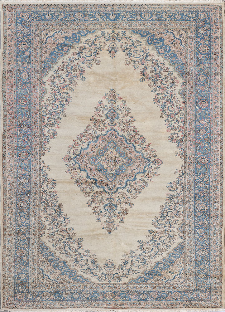 aalam gold wool hand knotted Rug - HeadShot