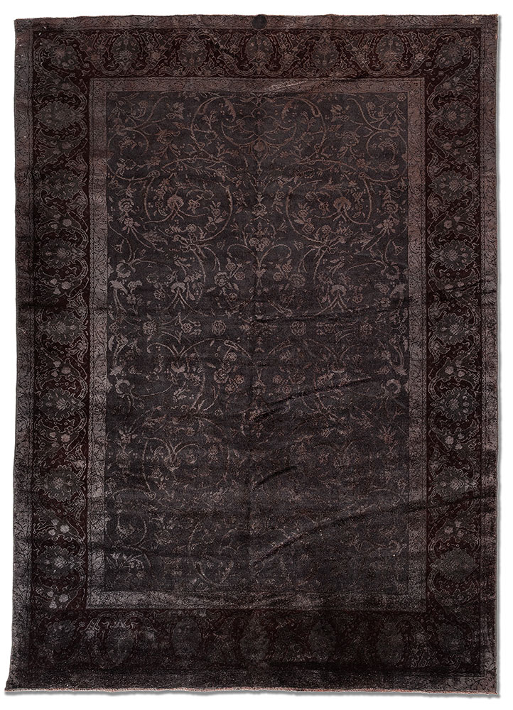 aurora red and orange wool and silk hand knotted Rug - HeadShot