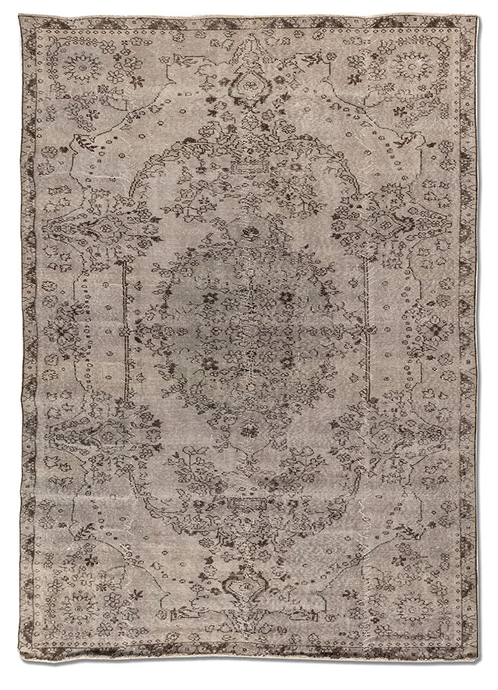 vintage blue wool hand knotted Rug - HeadShot