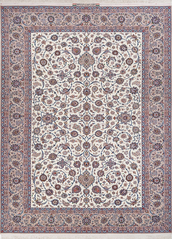 aalam red and orange wool hand knotted Rug - HeadShot