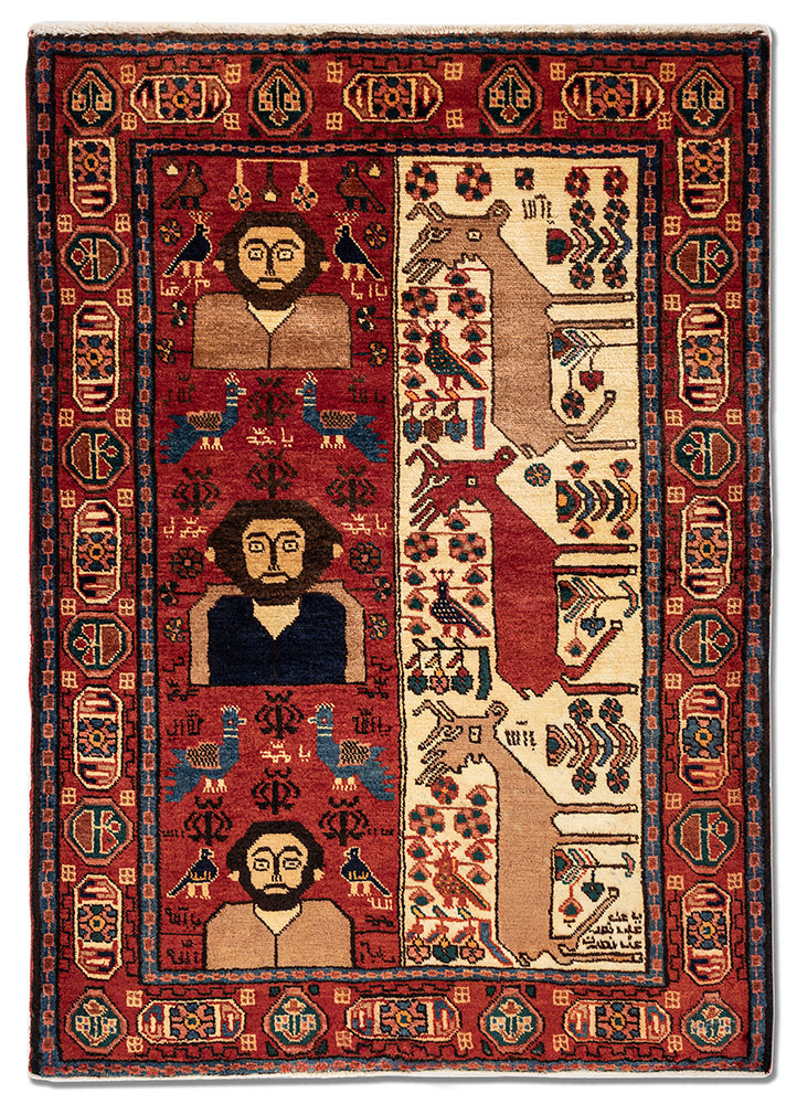 aalam gold wool hand knotted Rug - HeadShot