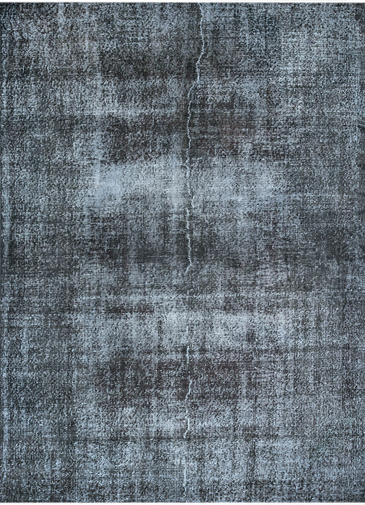 lacuna grey and black wool hand knotted Rug - HeadShot
