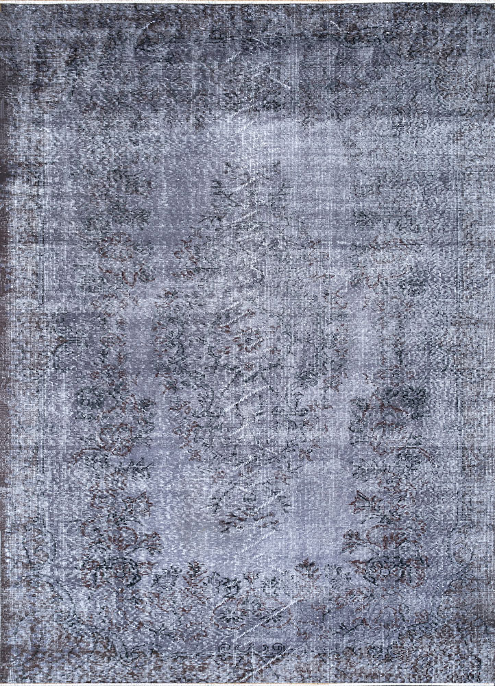 lacuna grey and black wool hand knotted Rug - HeadShot