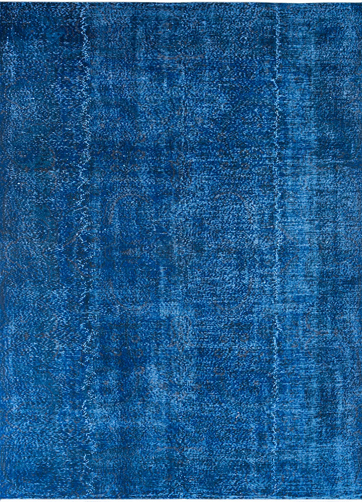 lacuna blue wool hand knotted Rug - HeadShot